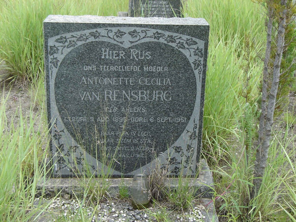 RENSBURG Antoinette Cecilia, van nee AHLERS 1895-1951