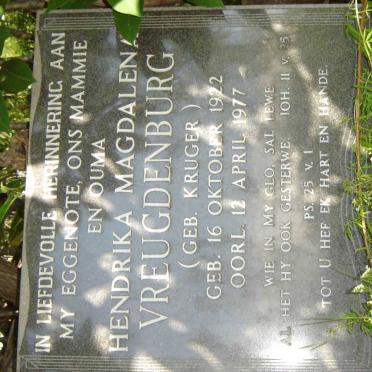 VREUGDENBURG Hendrika Magdalena nee KRUGER 1922-1977