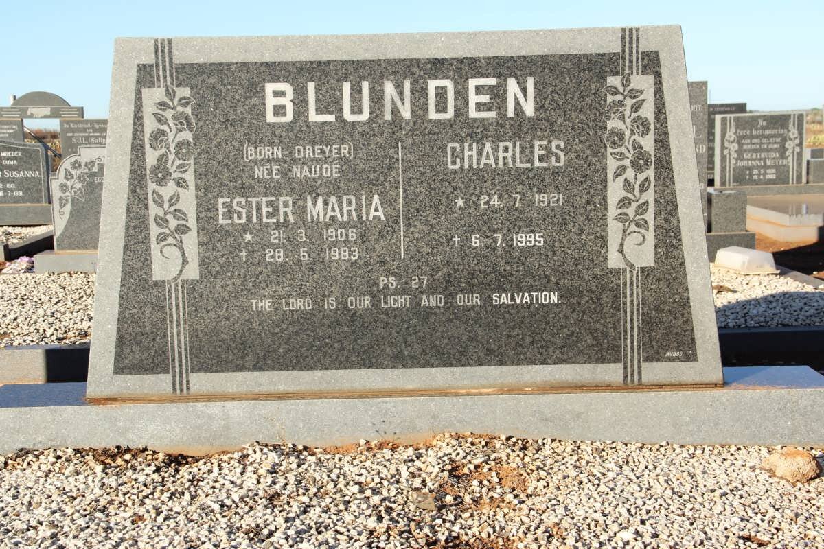 BLUNDEN Charles 1921-1995 &amp; Ester Maria DREYER voorheen NAUDE 1906-1983