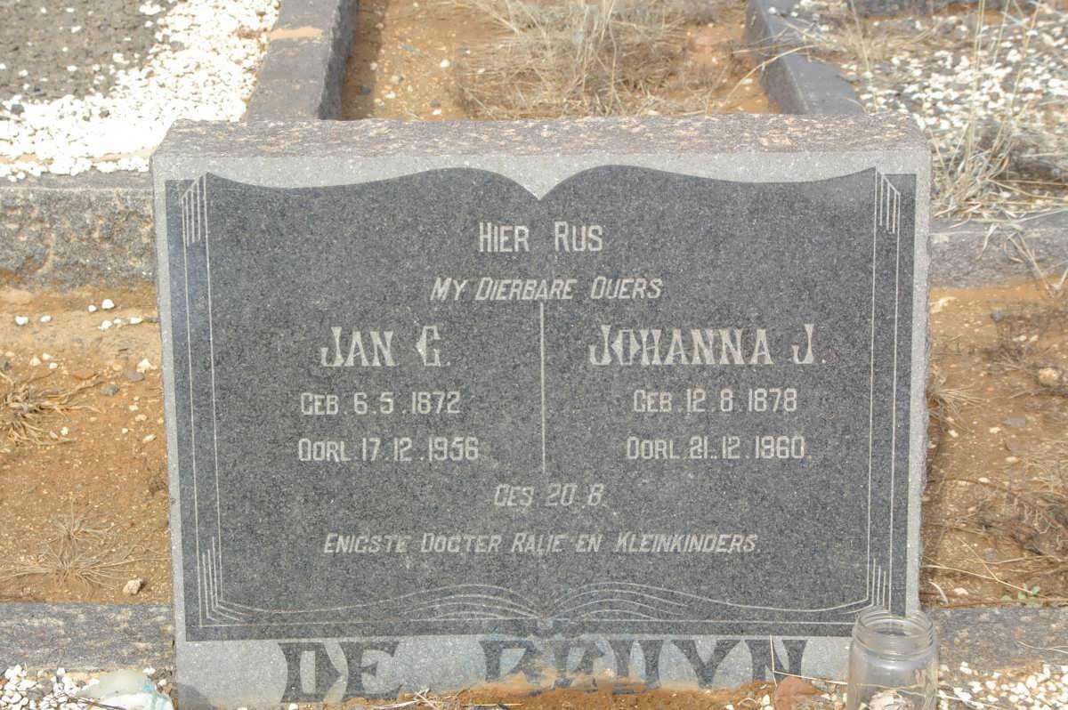BRUYN Jan G., de 1872-1956 &amp; Johanna J. 1878-1960