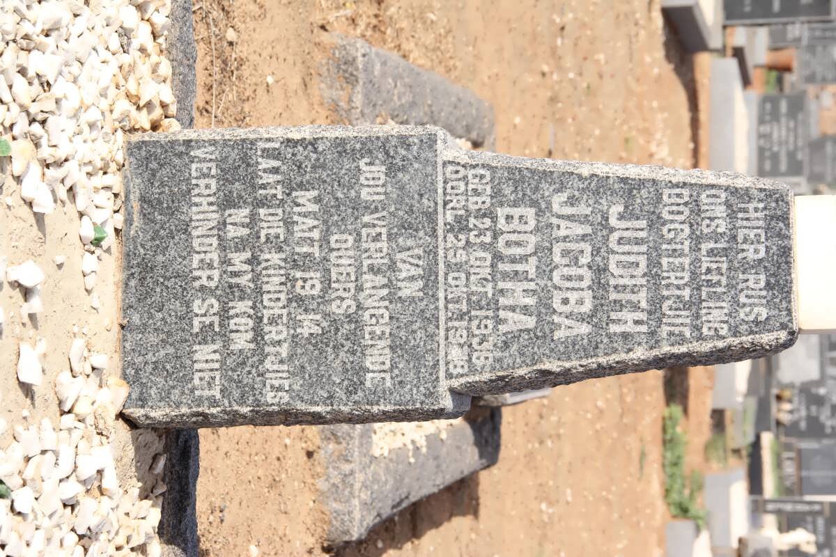 BOTHA Judith Jacoba 1938-1938