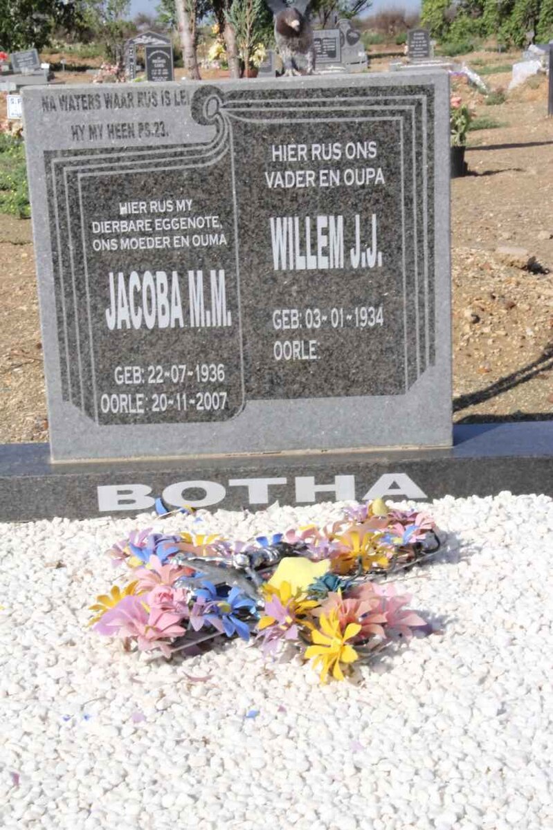BOTHA Willem J.J. 1934- &amp; Jacoba M.M. 1936-2007