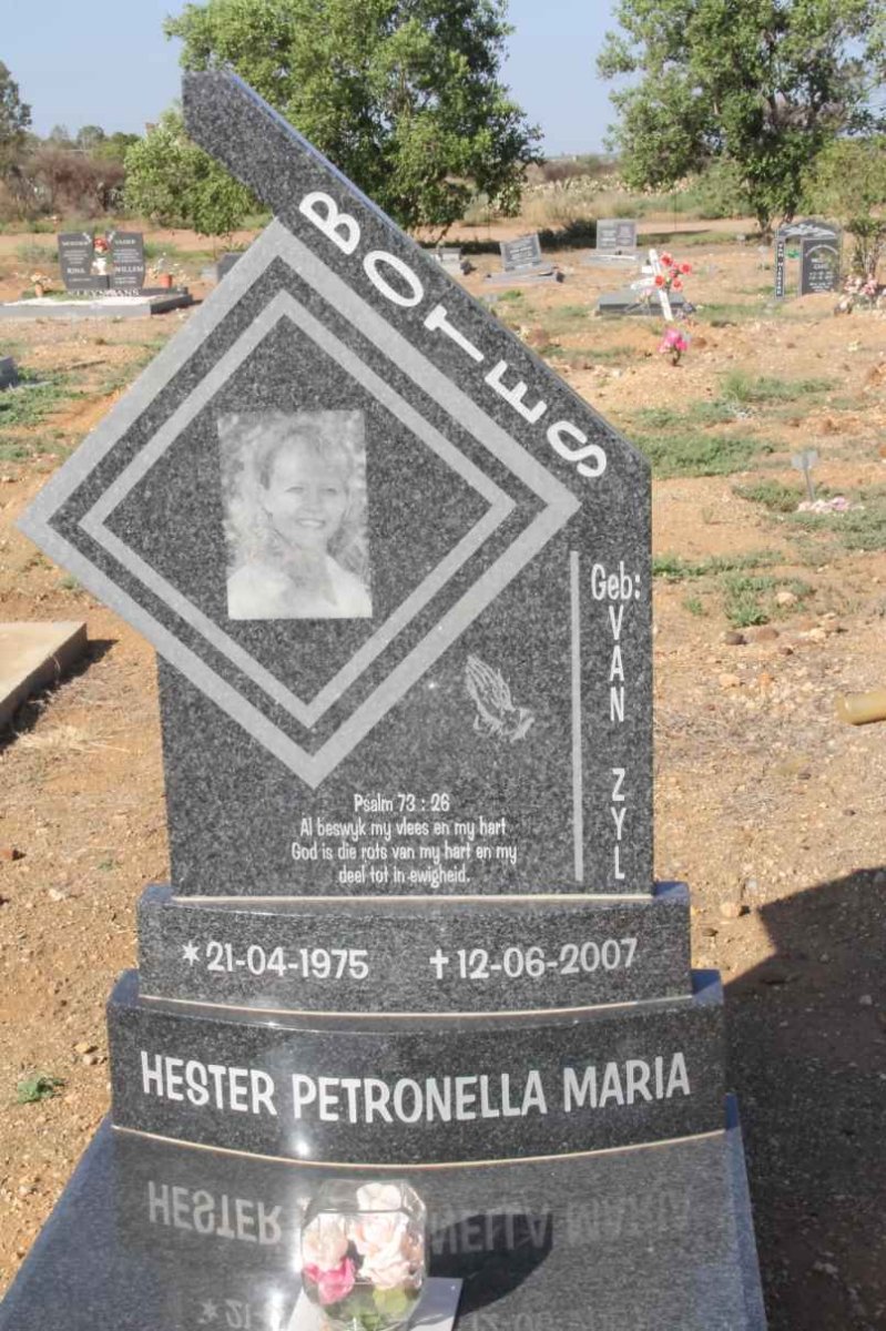 BOTES Hester Petronella Maria nee van ZYL 1975-2007