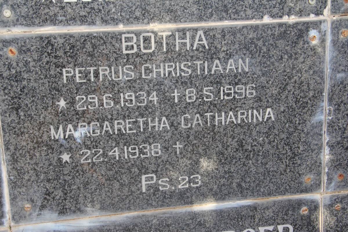 BOTHA Petrus Christiaan 1934-1996 &amp; Margaretha Catharina 1938-