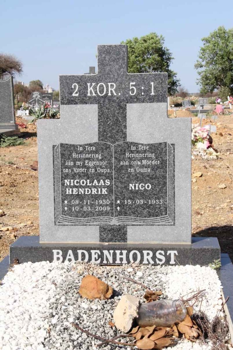 BADENHORST Nicolaas Hendrik 1930-2009 &amp; Nico 1933-