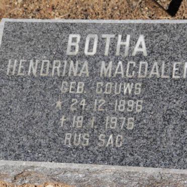BOTHA Hendrina Magdalena nee GOUWS 1896-1976
