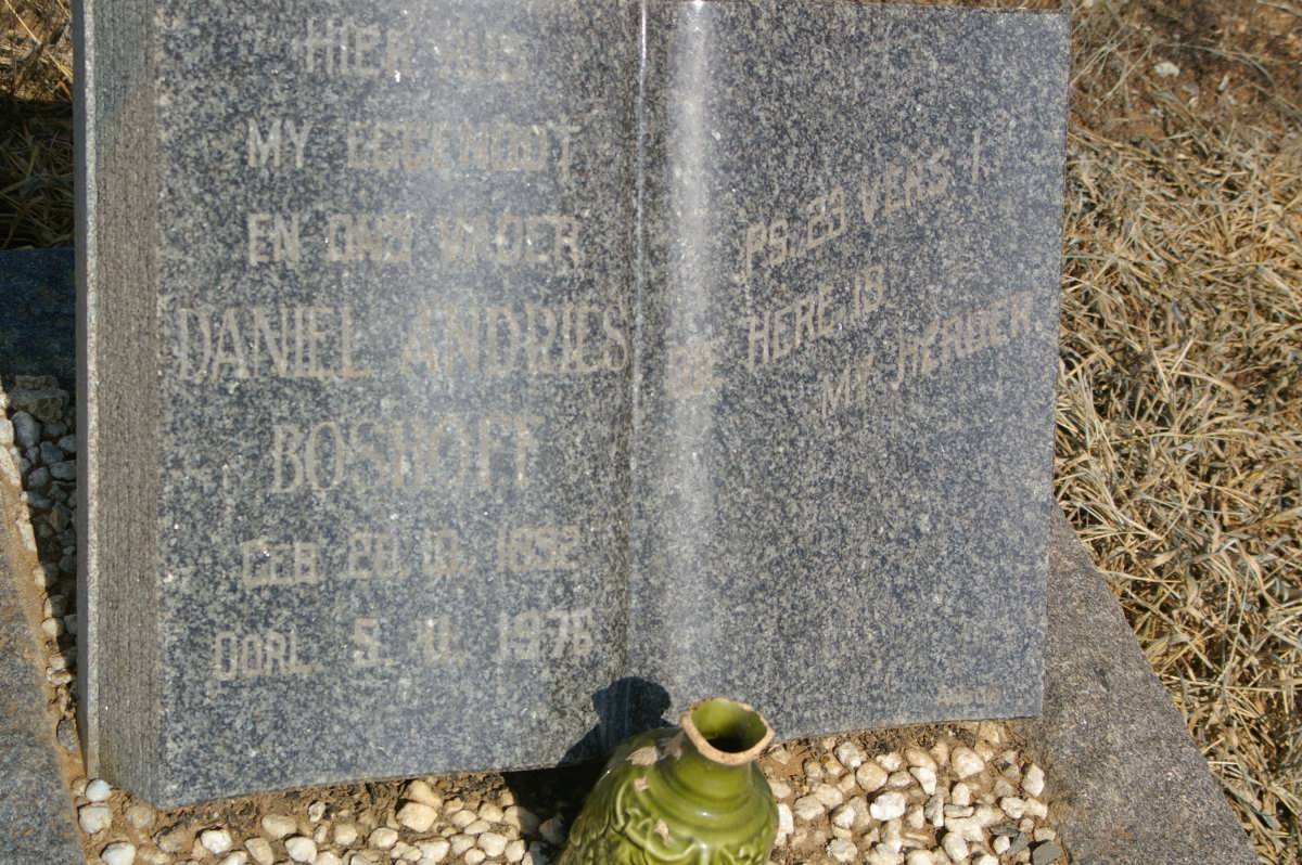 BOSHOFF Daniel Andries 1892-1976