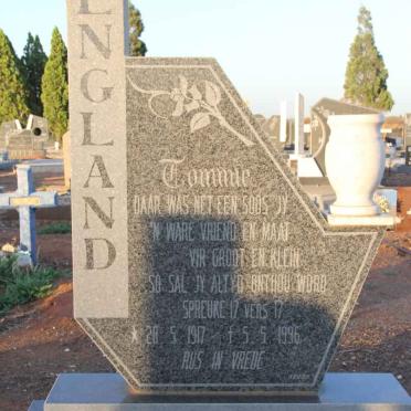 ENGLAND Tommie 1917-1996