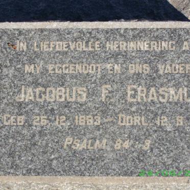 ERASMUS Jacobus F. 1883-1958