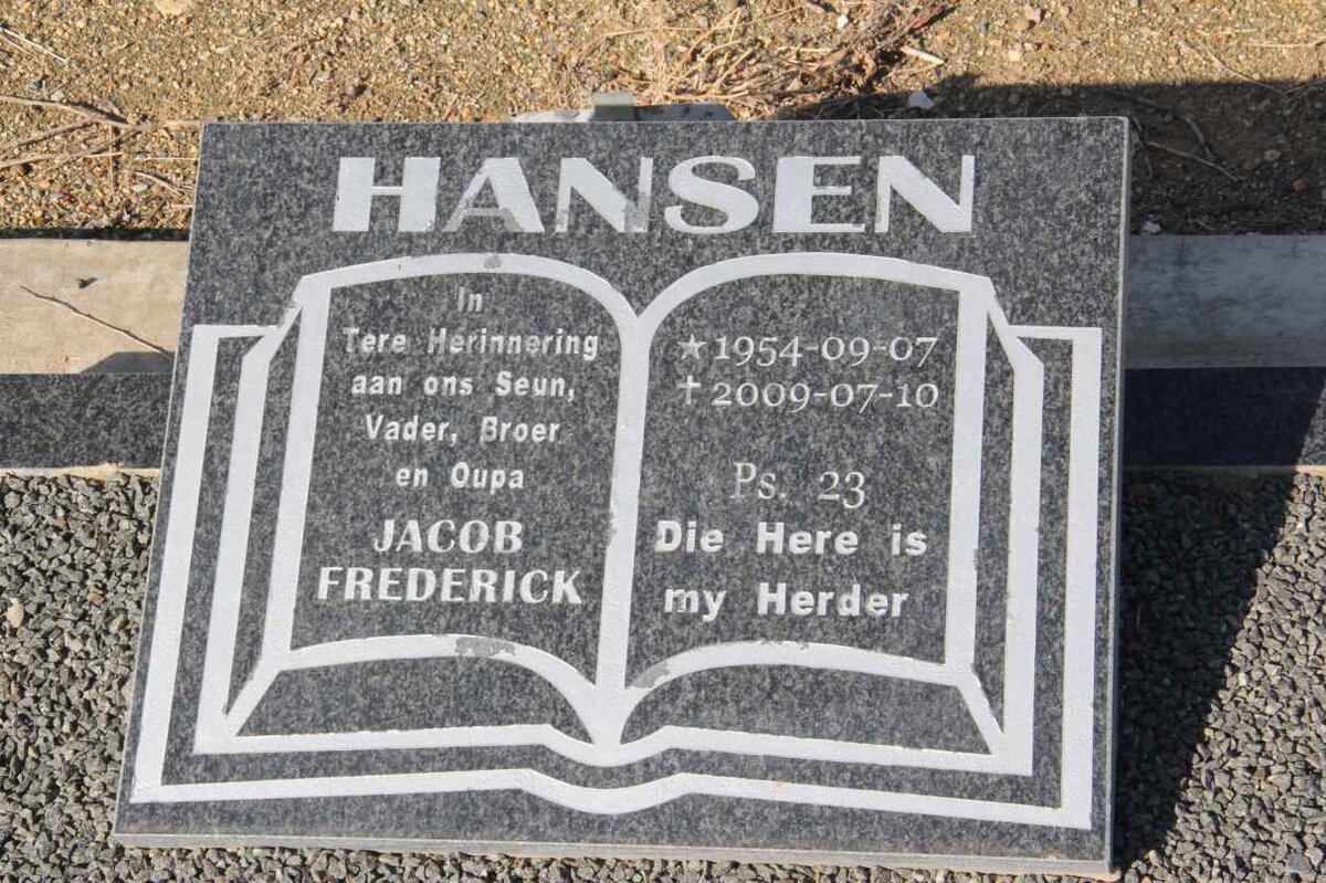 HANSEN Jacob Frederick 1954-2009