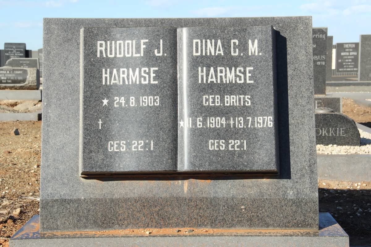 HARMSE Rudolf J. 1903- &amp; Dina C.M. BRITS 1904-1976