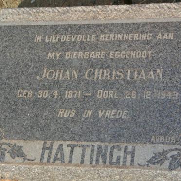 HATTINGH Johan Christiaan 1871-1949