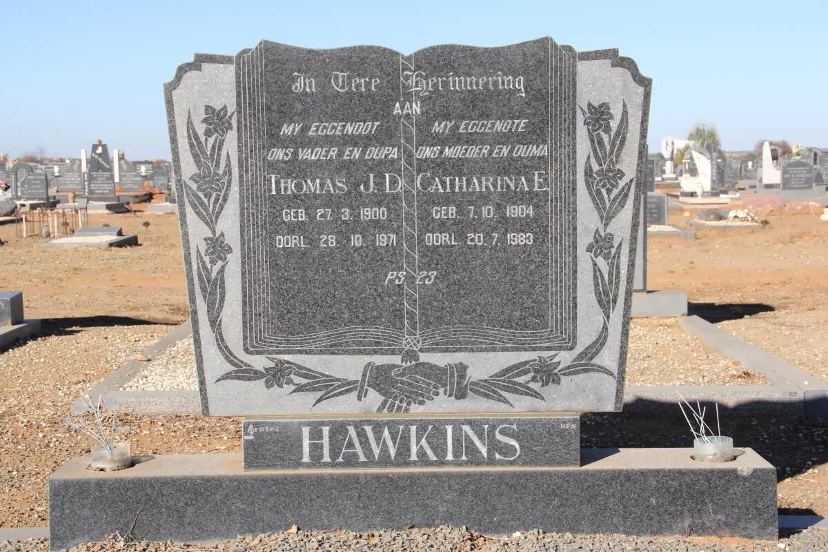 HAWKINS Thomas J. D. 1900-1971 &amp; Catharina E. 1904-1983