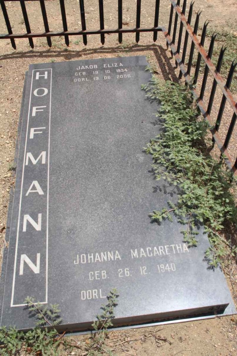 HOFFMANN Jakob Eliza 1934-2006 &amp; Johanna Magaretha 1940-