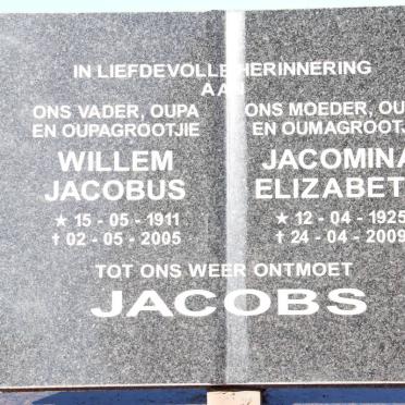 JACOBS Willem Jacobus 1911-2005 &amp; Jacomina Elizabeth 1925-2009