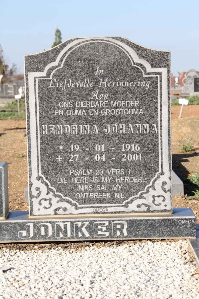JONKER Hendrina Johanna 1916-2001