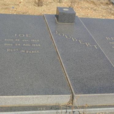 JOUBERT Joe 1920-1866 &amp; Betty WELGEMOED 1922-2005