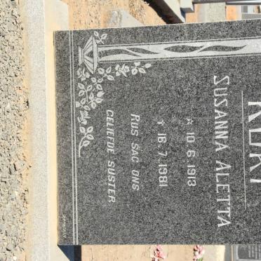 KORF Susanna Aletta 1913-1981