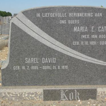 KOK Sarel David 1885-1970 &amp; Maria E. Catharina formerly VAN ROOYEN 1891-1971