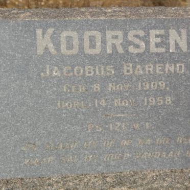 KOORSEN Jacobus Barend 1909-1958