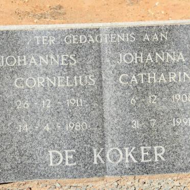 KOKER Johannes Cornelius, de 1911-1980 &amp; Johanna Catharina 1908-1991