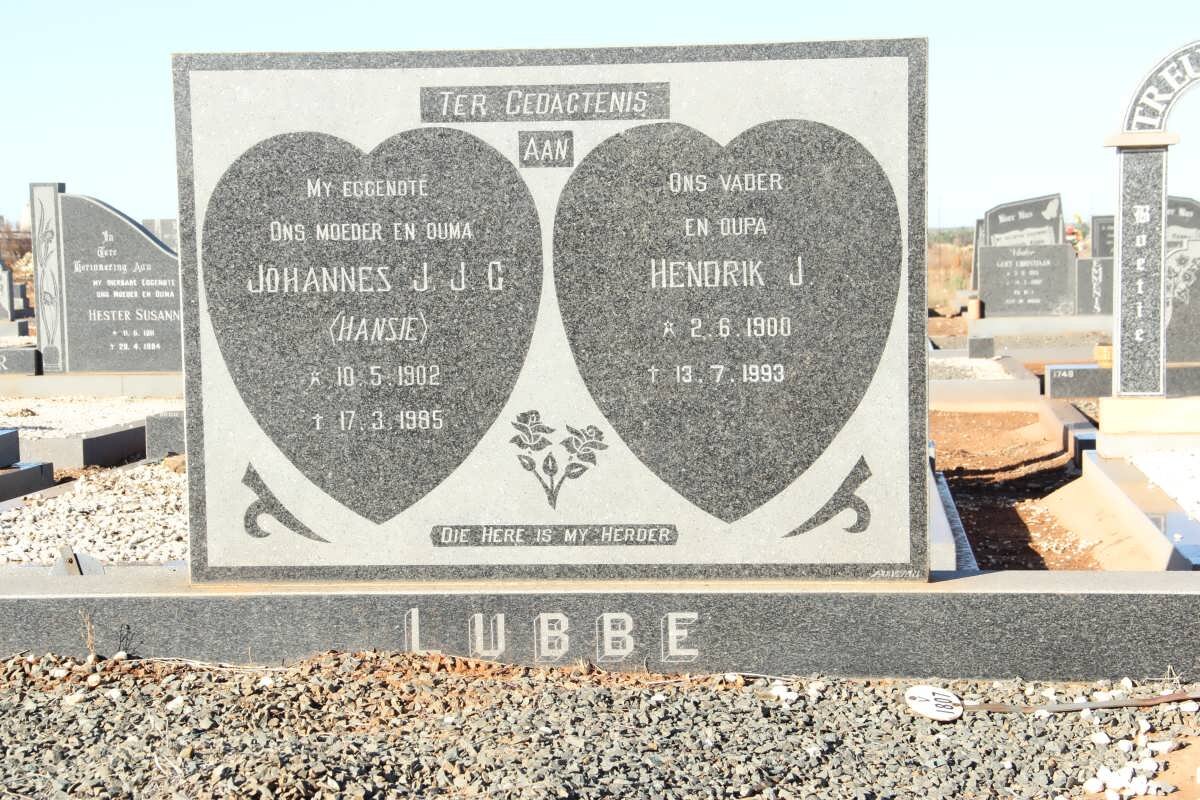 LUBBE Hendrik J. 1900-1993 &amp; Johannes J.J.G. 1902-1985