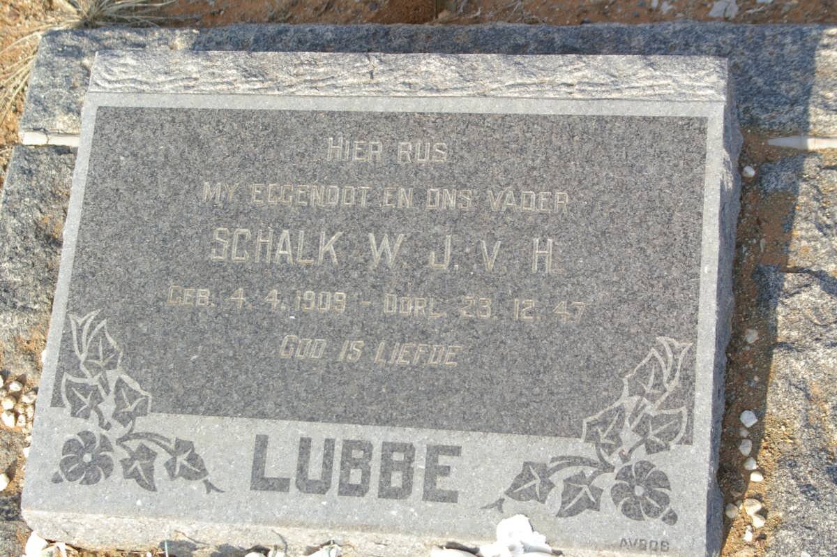 LUBBE Schalk W.J.v.H. 1909-1947