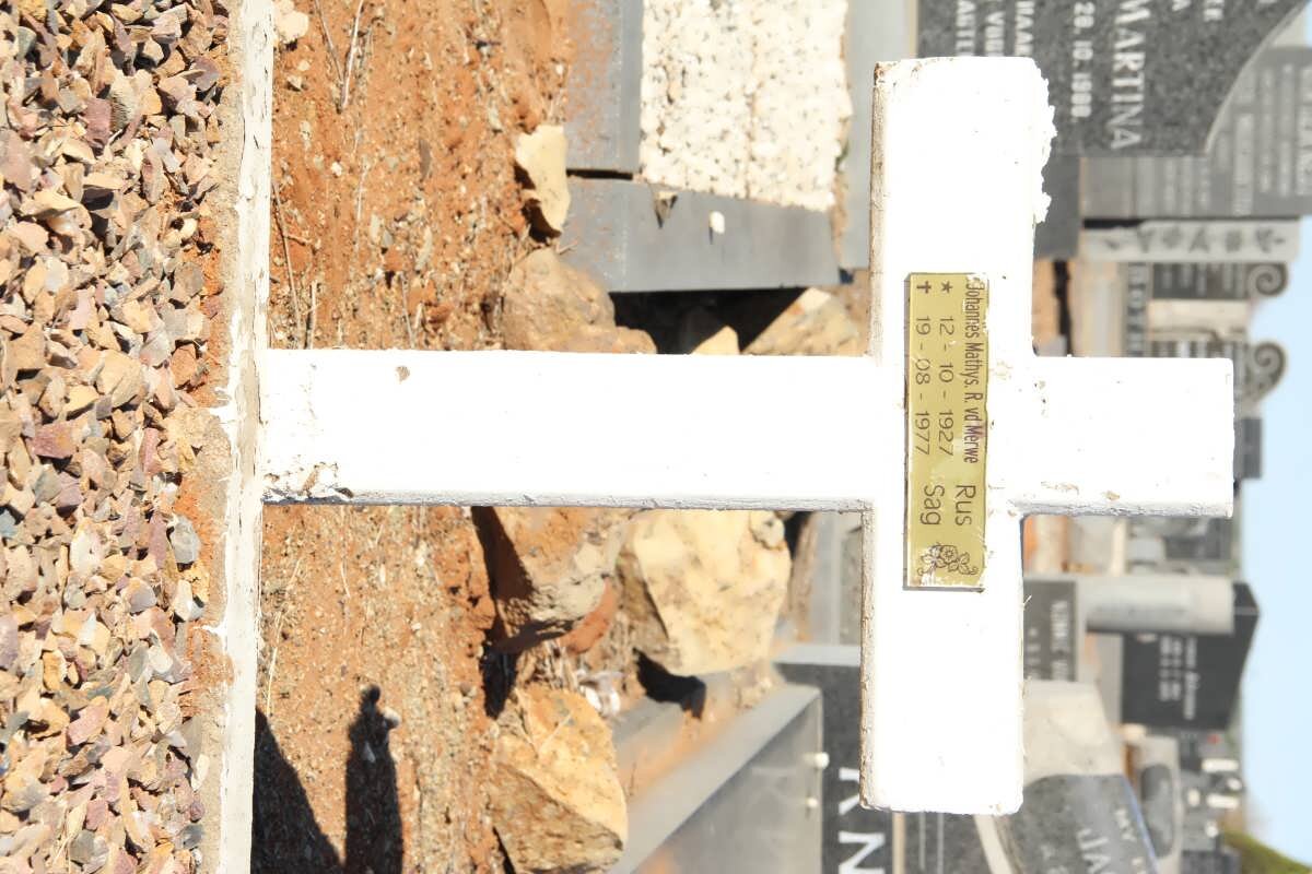 MERWE Johannes Mathys R., v.d. 1927-1977