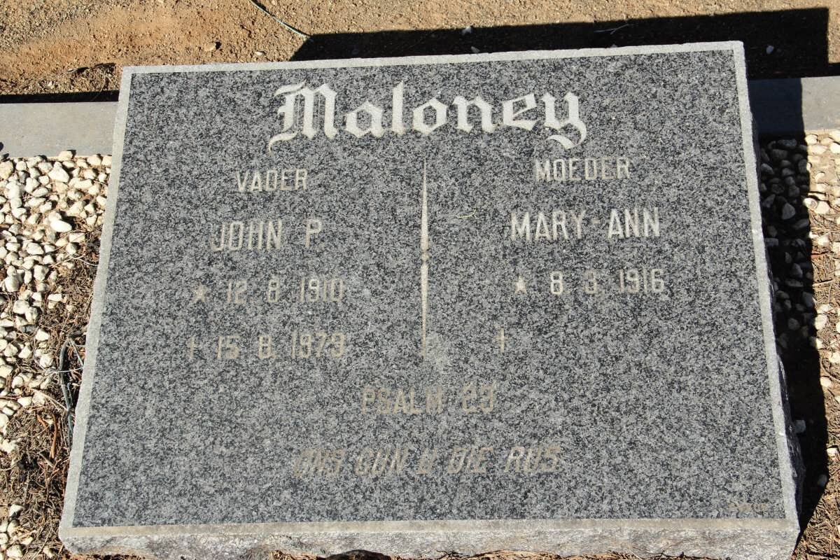 MALONEY John P. 1910-1979 &amp; Mary Ann 1916-
