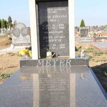 MEYER Johan Georg Lodewyk 1930-2006 &amp; Susara Johanna 1934-2001