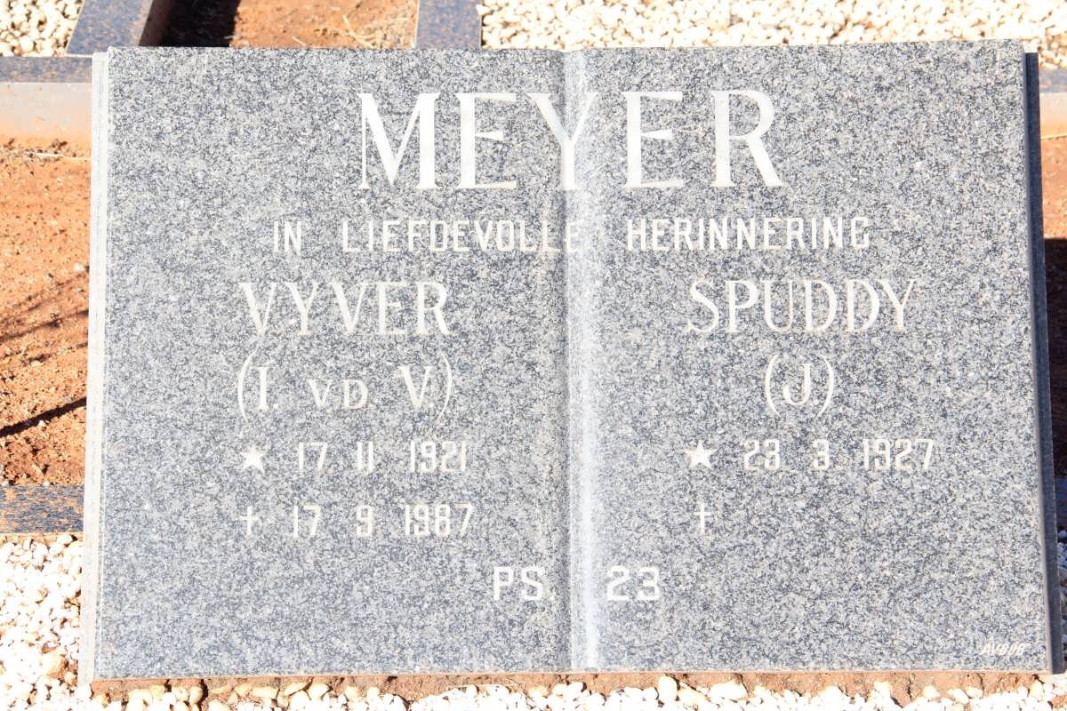 MEYER Izak Van der Vyver 1921-1987 & Joan FISCHER 1927-