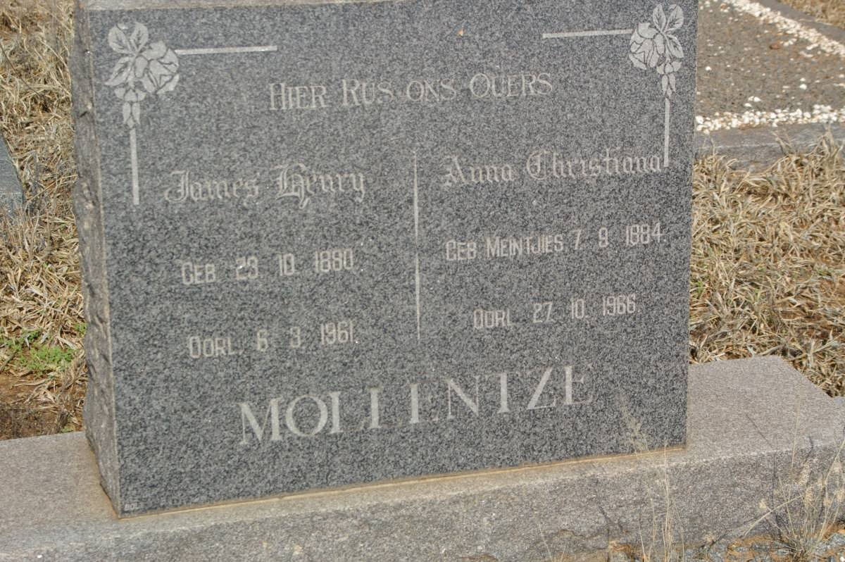 MOLLENTZE James Henry 1880-1961 &amp; Anna Christiana MEINTJIES 1884-1966