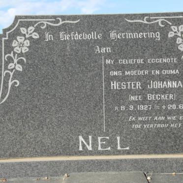 NEL Hester Johanna nee BECKER 1927-1977