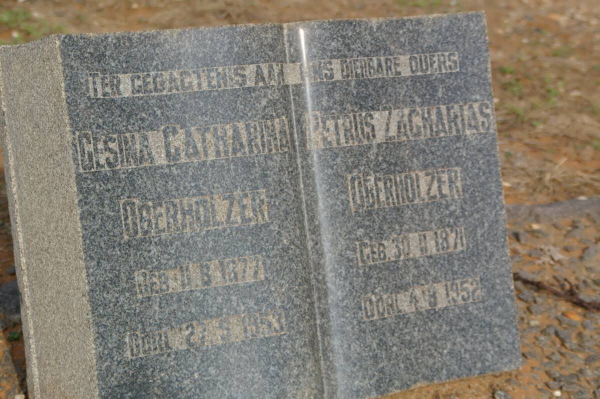 OBERHOLZER Petrus Zacharias 1871-1952 &amp; Gesina Catharina 1877-1953