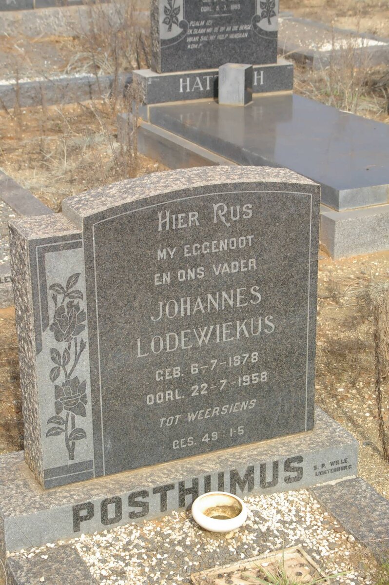 POSTHUMUS Johannes Lodewiekus 1878-1958