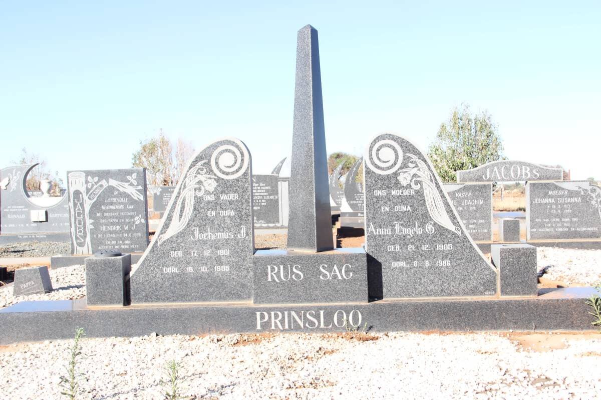 PRINSLOO  Johannes J. 1901-1985 &amp; Anna Engela G. 1905-1986