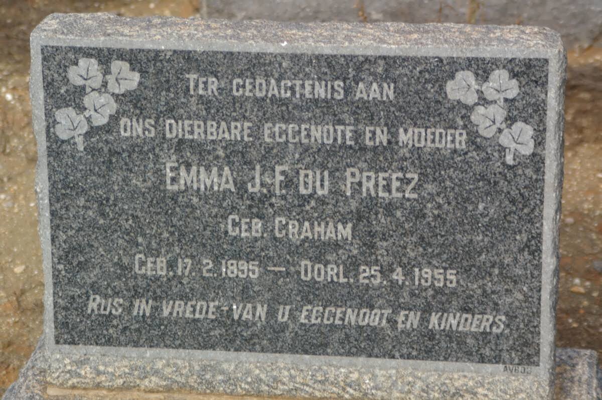 PREEZ Emma J.F., du nee GRAHAM 1895-1955
