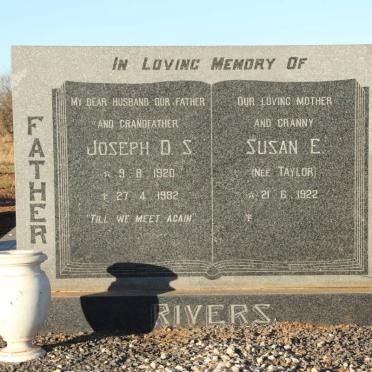 RIVERS Joseph D.S. 1920-1982 &amp; Susan E. TAYLOR 1922-