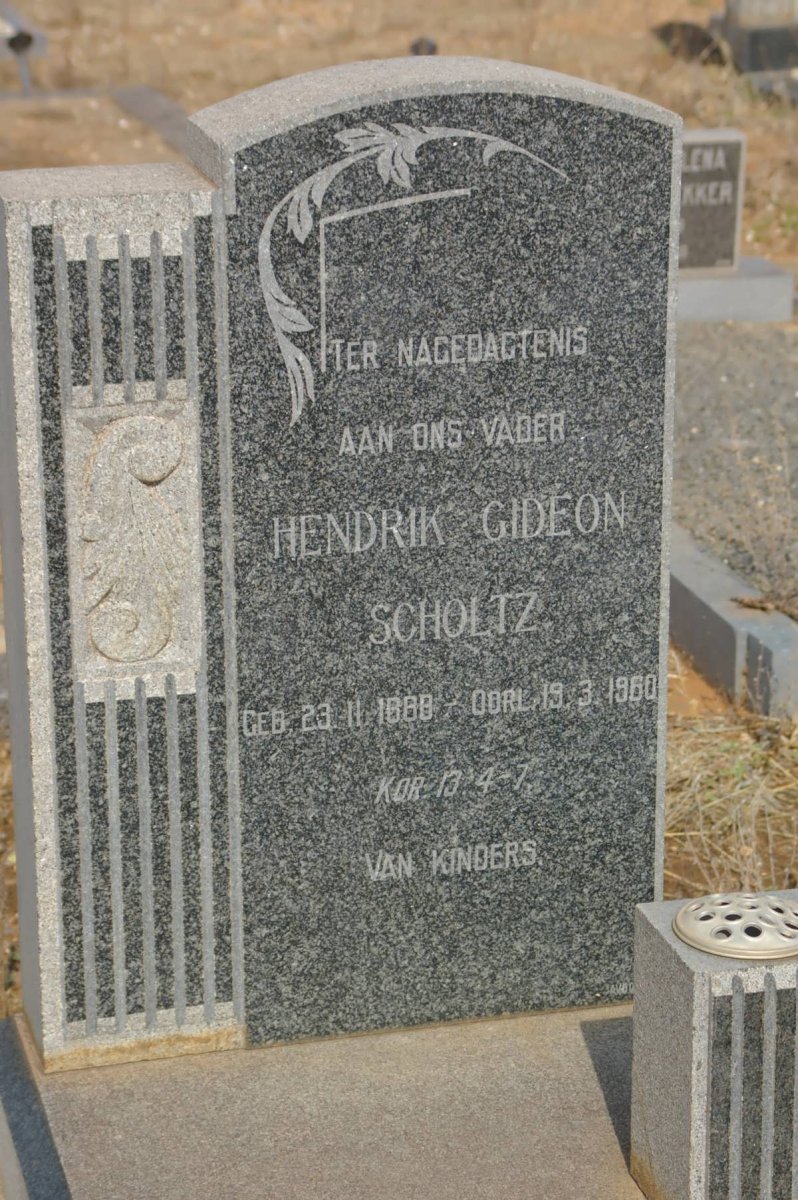 SCHOLTZ Hendrik Gideon 1888-1960