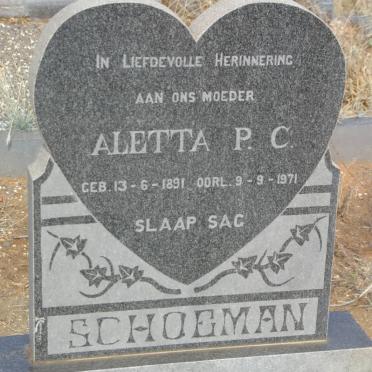 SCHOEMAN Aletta P.C. 1891-1971