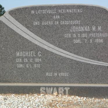 SWART Machiel C. 1884-1972 &amp; Johanna M.M. PRETORIUS -1986 