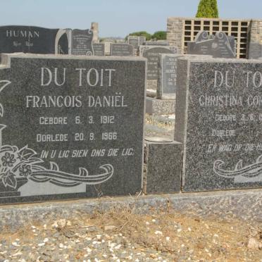 TOIT Francois Daniël, du 1912-1966 &amp; Christina Cornelia 1922-
