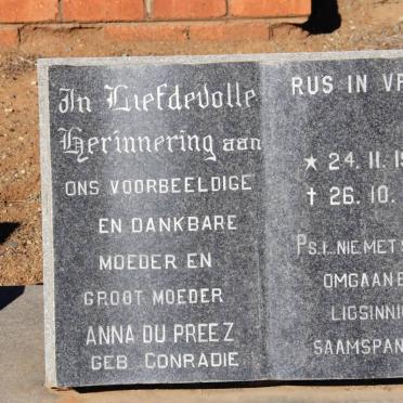 PREEZ Anna, du nee CONRADIE formerly THERON 1903-1995