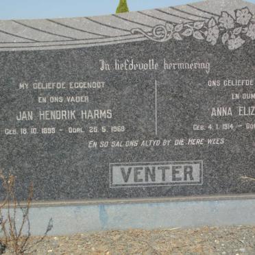 VENTER Jan Hendrik Harms 1899-1968 &amp; Anna Elizabeth 1914-1978