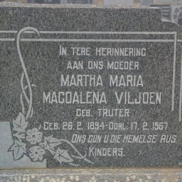VILJOEN Martha Maria Magdalena nee TRUTER 1894-1967