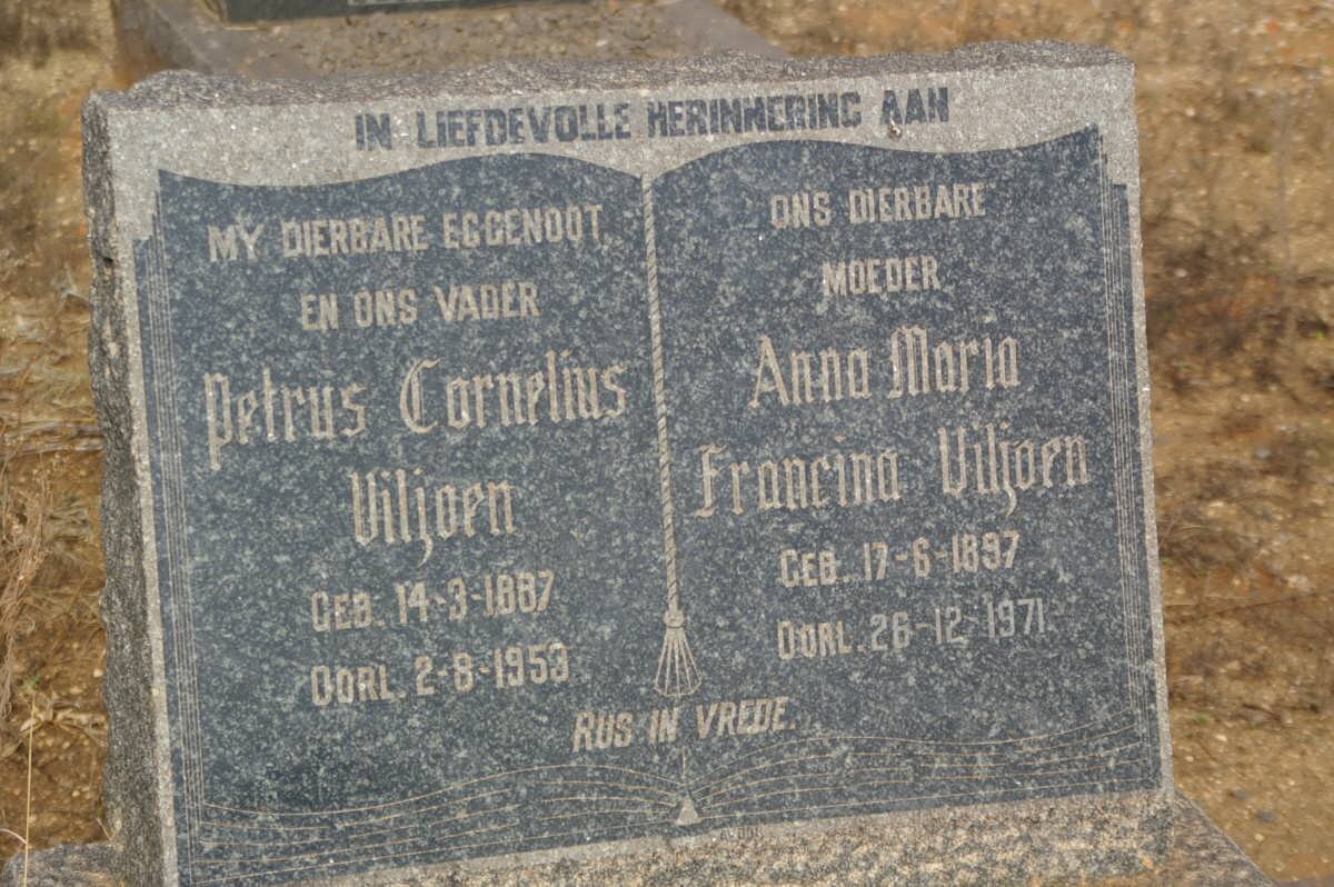 VILJOEN Petrus Cornelius 1887-1953 &amp; Anna Maria Francina 1897-1971