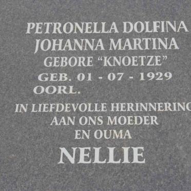 VILLIERS Petronella Dolfina Johanna Martina nee KNOETZE 1929-