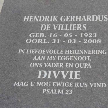 VILLIERS Hendrik Gerhardus, de 1923-2008 &amp; Petronella Johanna Martina KNOETZE 1929-