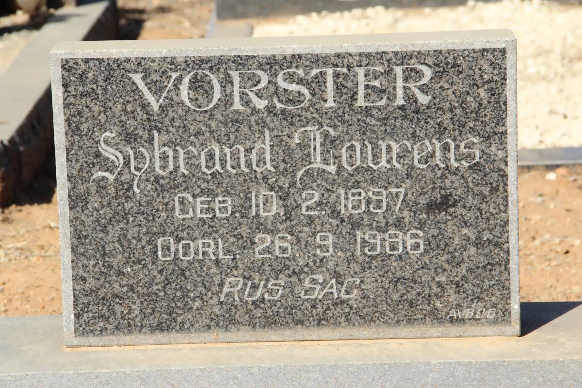 VORSTER Sybrand Lourens 1897-1986