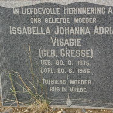 VISAGIE Issabella Johanna Adriana nee GRESSE 1875-1956